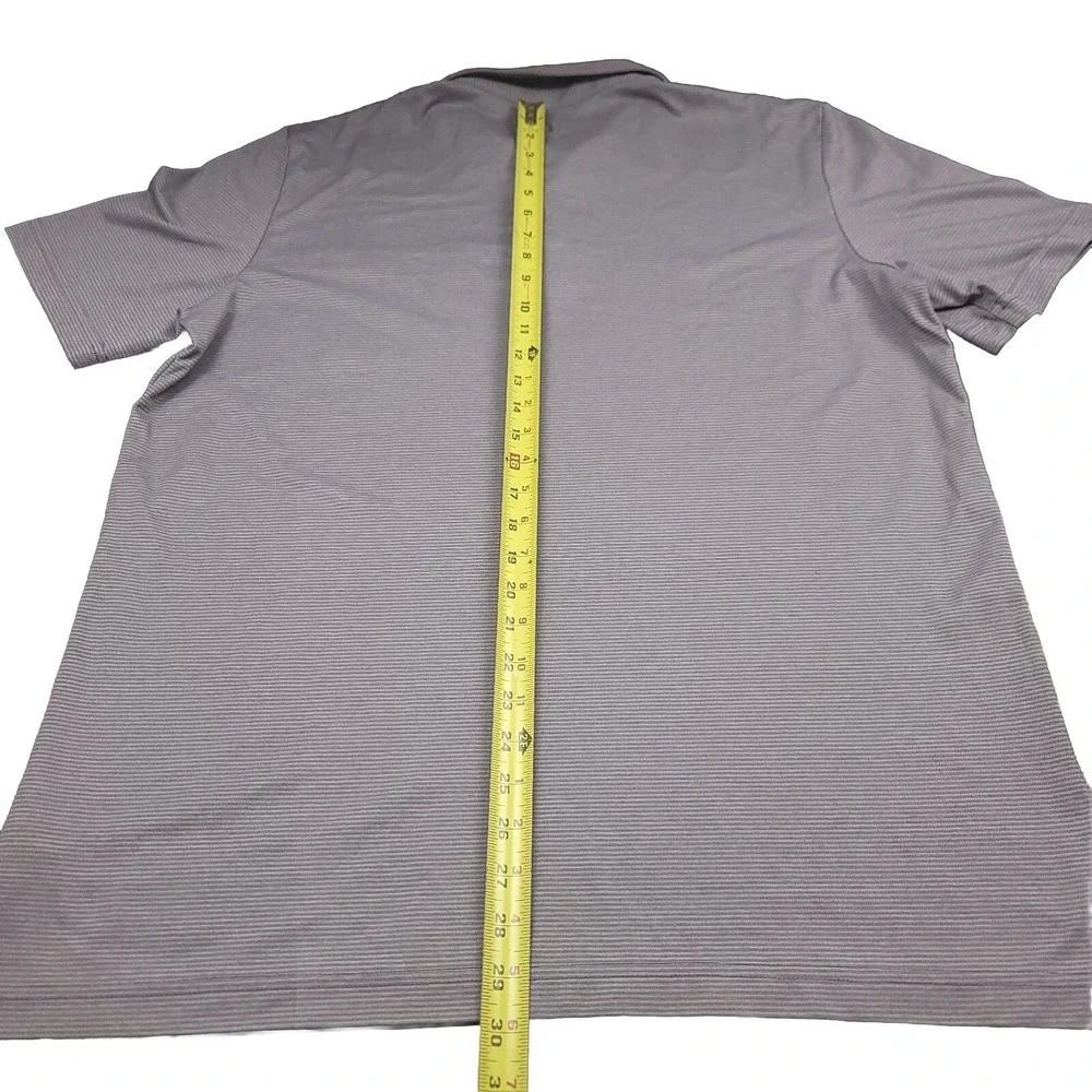 Travis Mathew Mens XL Shirt Purple Pima Cotton Blend Golf Polo Micro Stripe‎ Lux